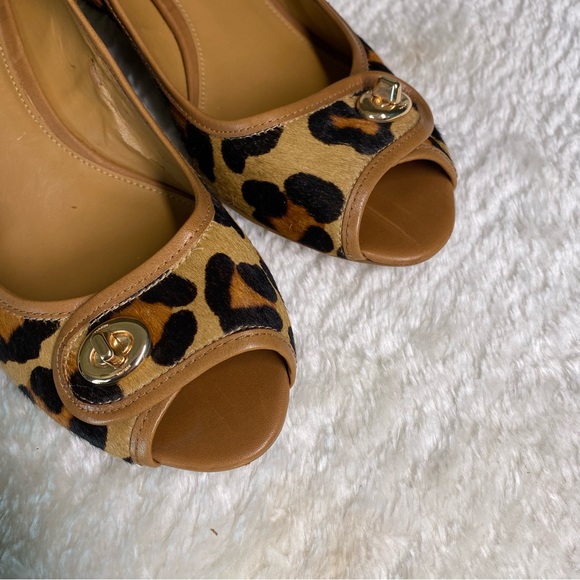 Coach Leopard Print Wedges - Picture 2 of 8